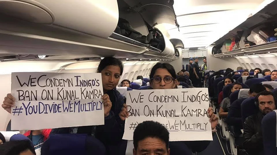 Protest on IndiGo flight in solidarity with Kunal Kamra