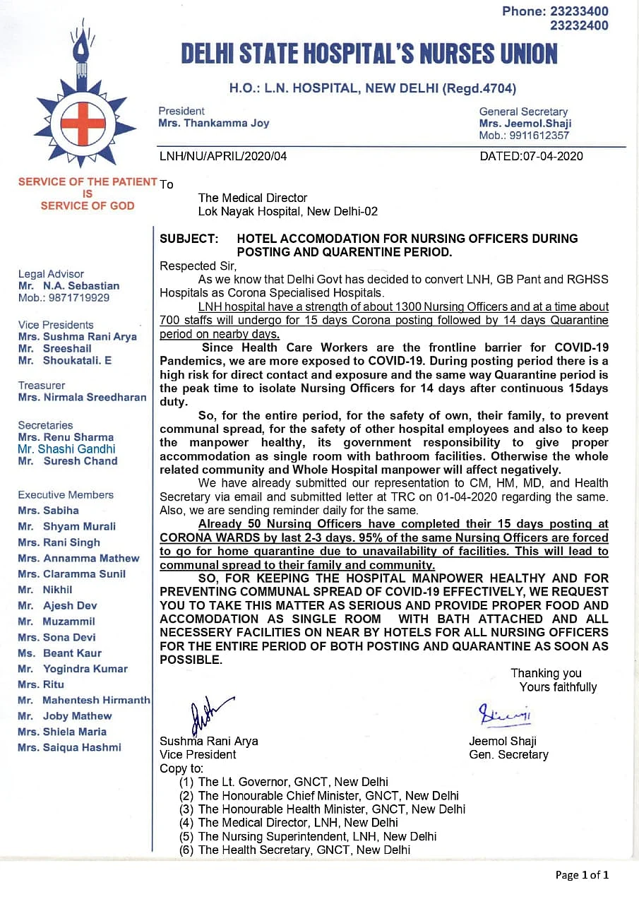Delhi govt fails to provide proper accommodation, meals to LNJP nurses on COVID-19 duty