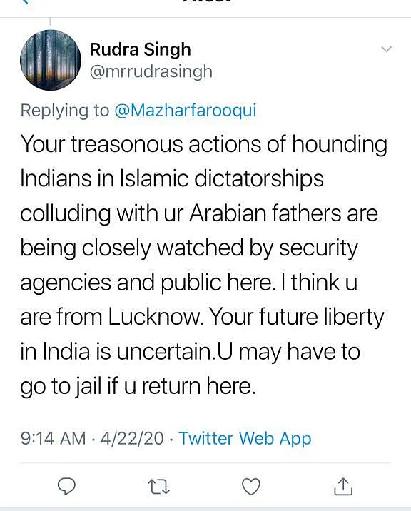 Gulf News editor in Dubai receives threats from BJP’s IT cell and verified accounts