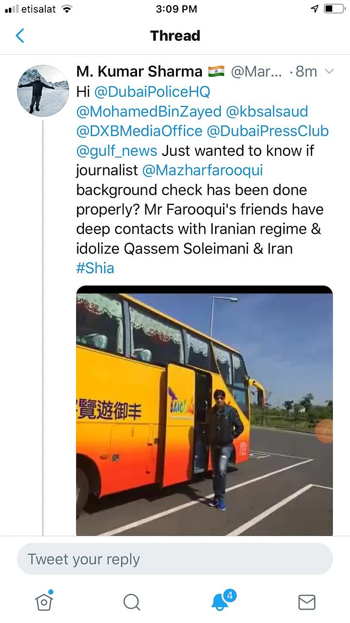 Gulf News editor in Dubai receives threats from BJP’s IT cell and verified accounts