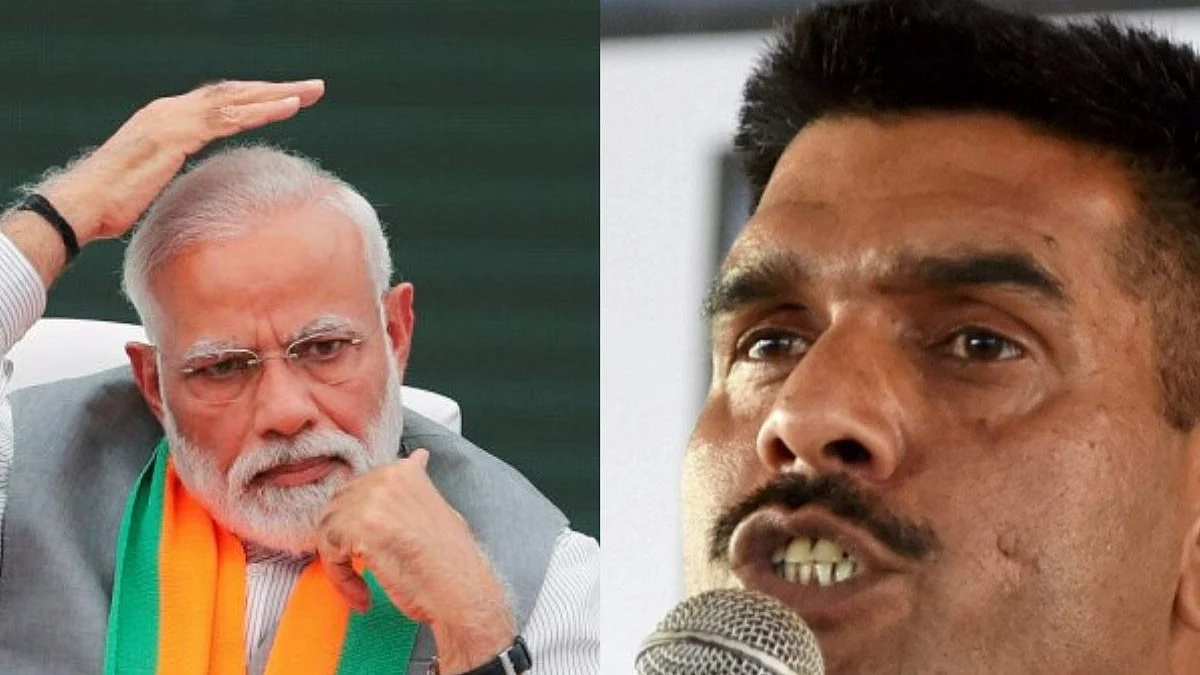PM Modi and Former BSF jawan Tej Bahadur (Photo Courtesy: social media)