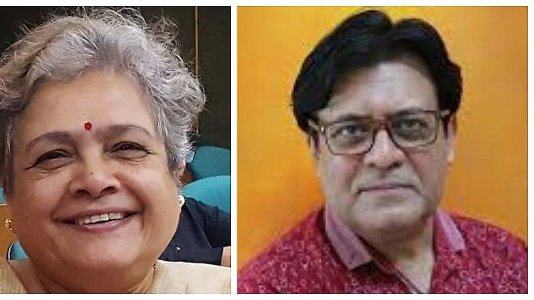 (Left )Mrinal Pande; (Right)Dr Jitendra Nagpal