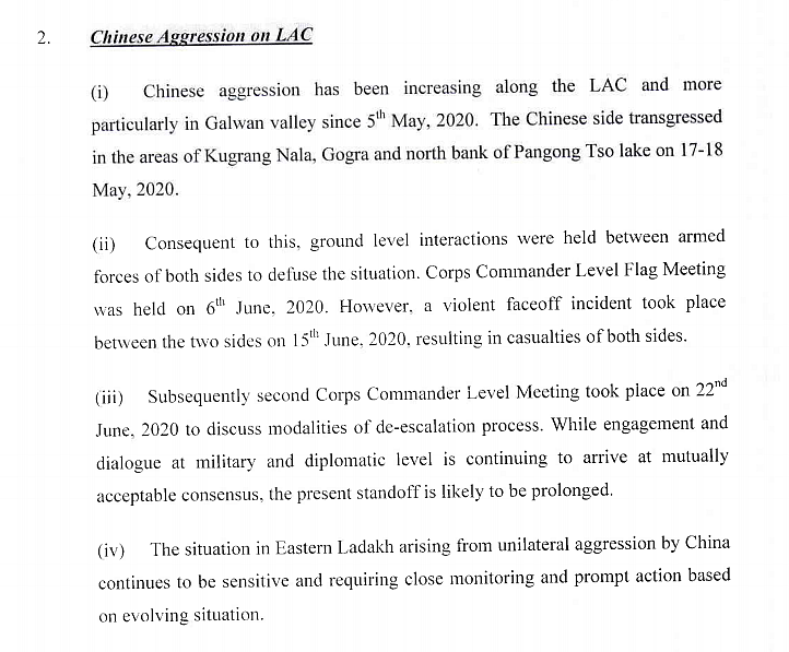 After two days, document confirming Chinese invasion disappears from Defence Ministry website