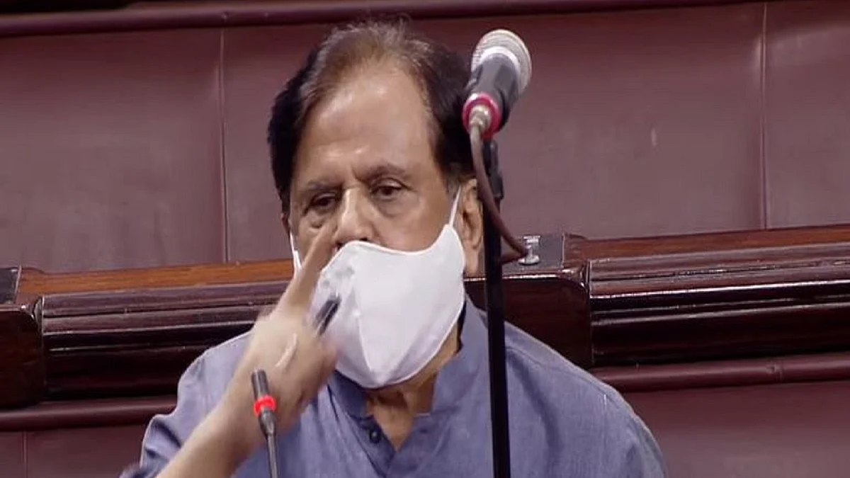 Senior Congress leader Ahmed Patel in Rajya Sabha today