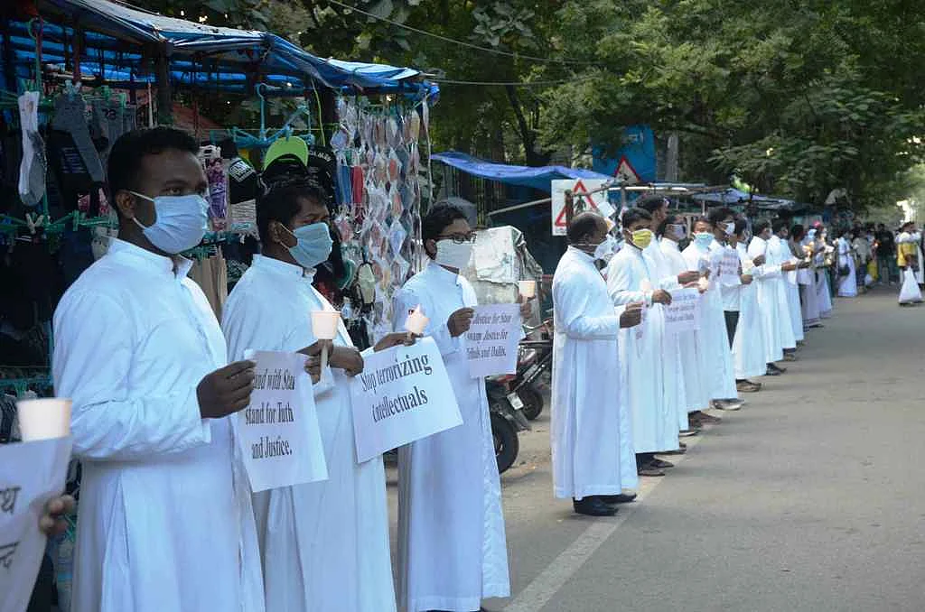 Catholics protest in Ranchi against the arrest of Fr Stan swamy