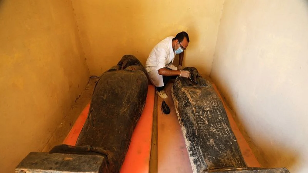 Egypt unveils 59 newly-unearthed ancient coffins