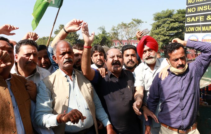 PDP, JKNPP stage anti-BJP protests over new land laws in J&K