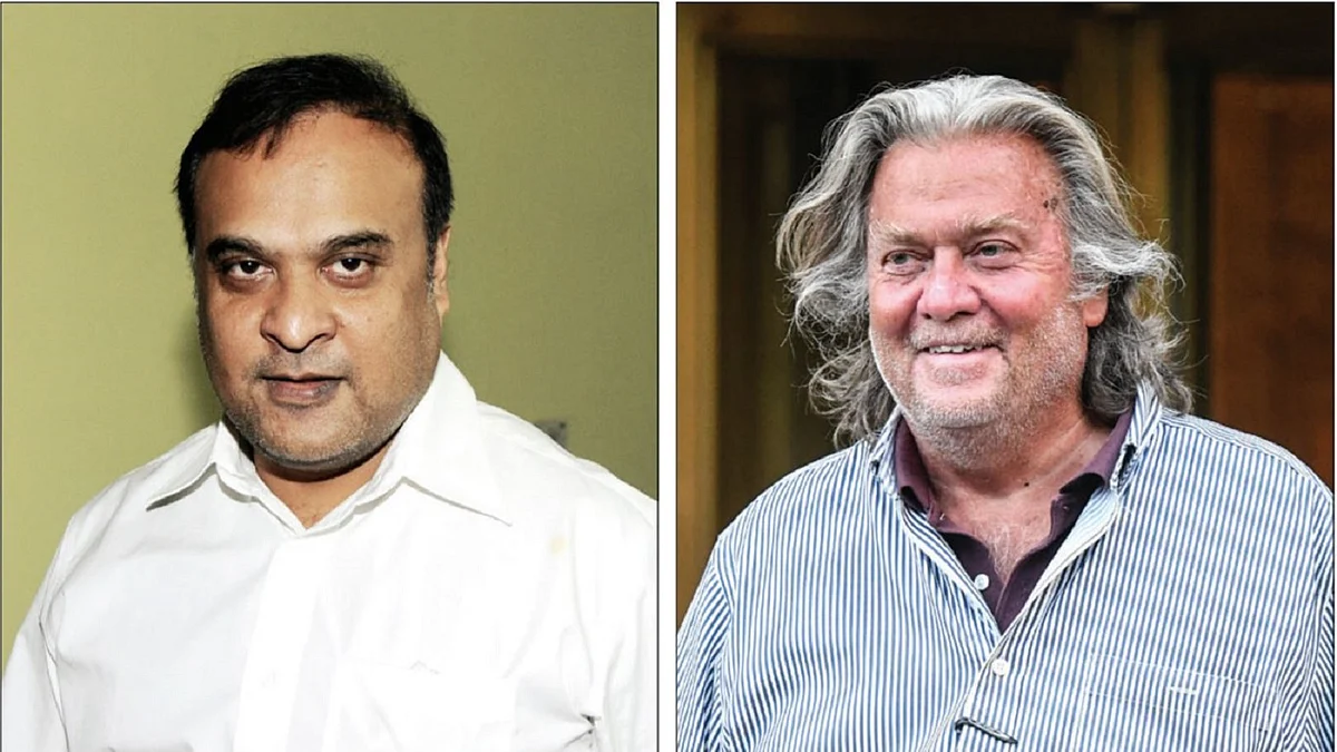  Himanta Biswa Sarma (Left) and Steve Bannon (Right)