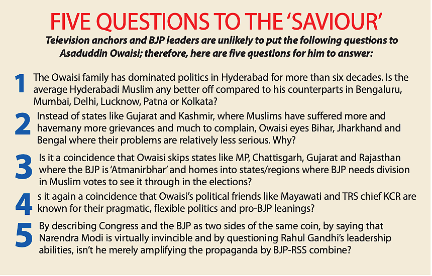 Five questions for Asaduddin Owaisi, BJP’s nemesis, crusader or fellow traveller?