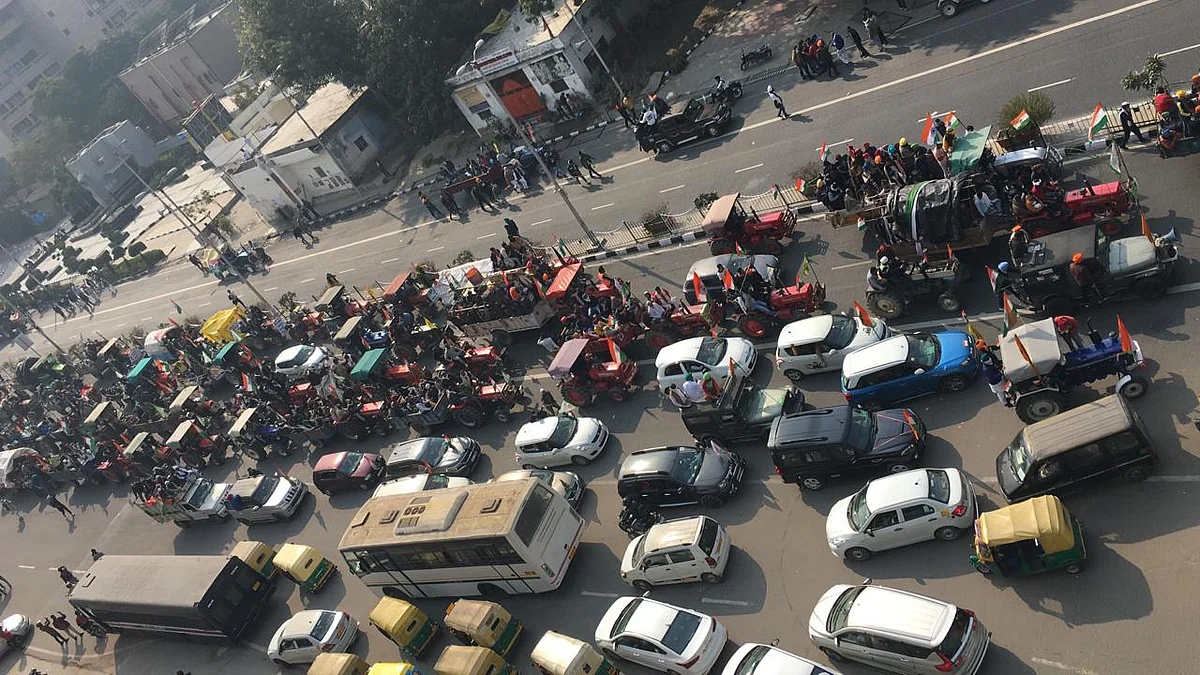 Traffic affected in parts of Delhi due to farmers’ tractor rally