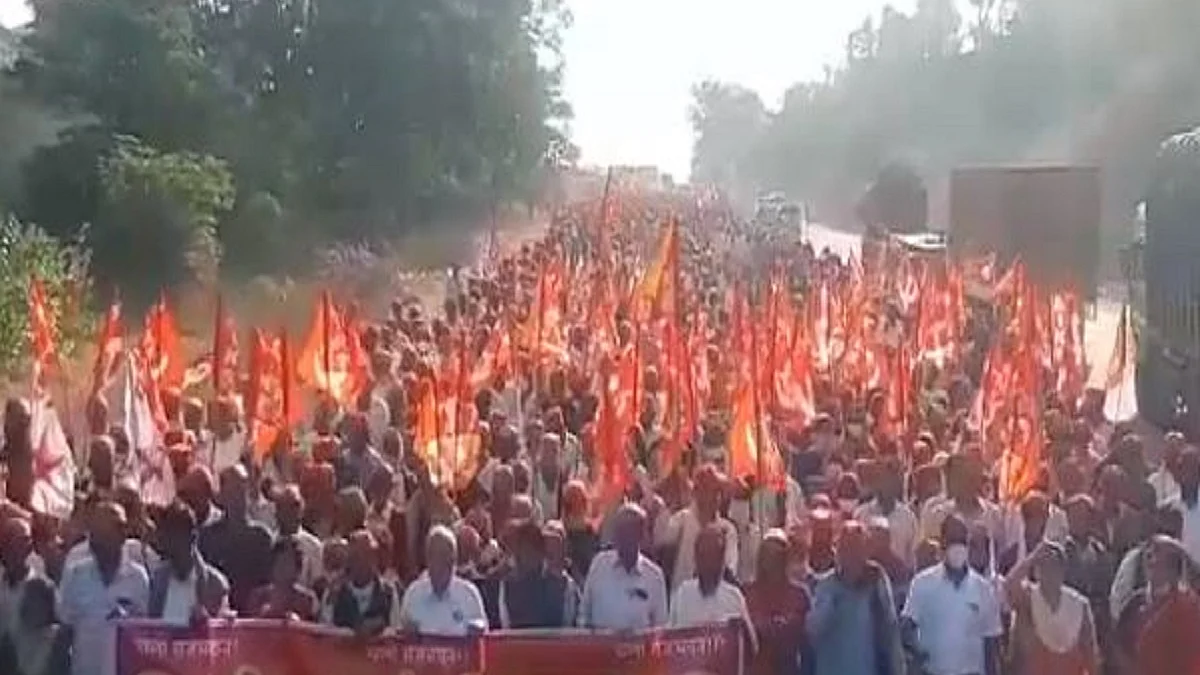 Thousands of farmers from all over Maharashtra reach Mumbai for massive protest on Monday