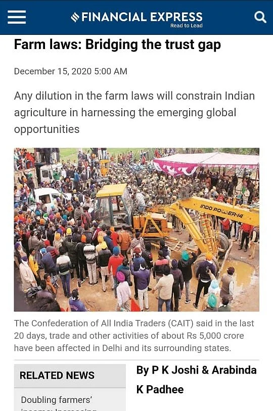 SC committee members backed farm laws, called protest ‘misguided; stay isn’t a solution: AIKSCC