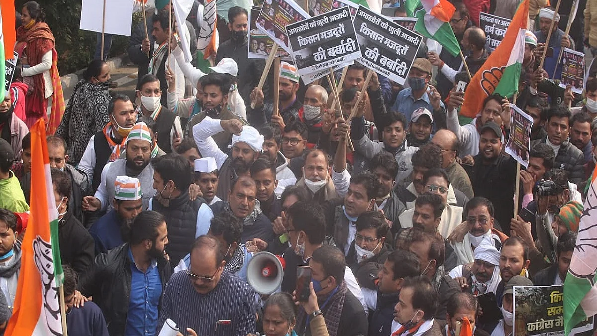 Congress leaders hold protest marches to Raj Bhawans in Punjab, Haryana and HP on ‘Kisan Adhikar Divas’