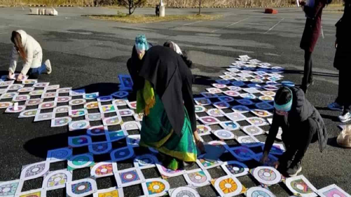 Auspicious Kolam Drawings Mark Kickoff Of Biden Harris Inauguration Ceremony auspicious kolam drawings mark kickoff