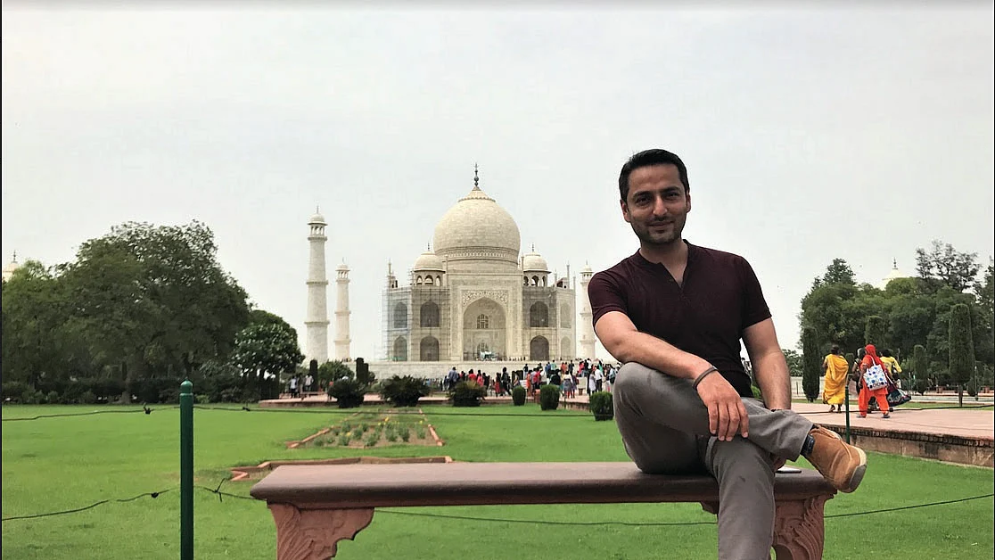 The author at Taj Mahal, Agra