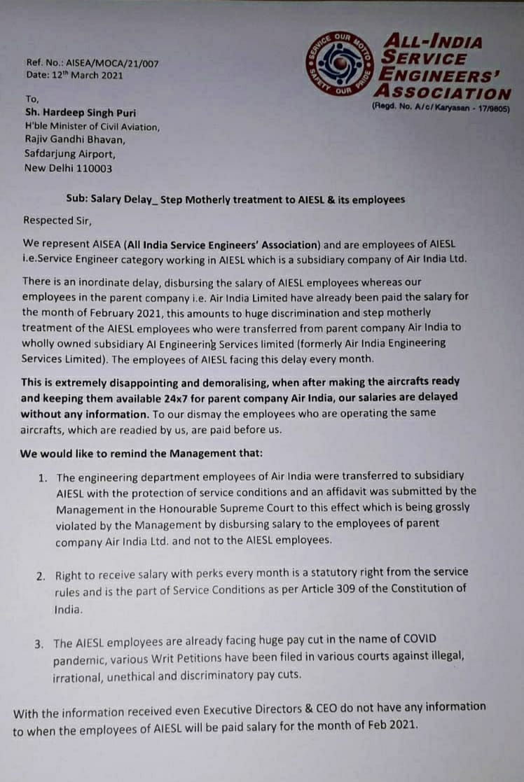 Air India's technical staff faces salary crisis; Modi govt wants to close  down the company, say