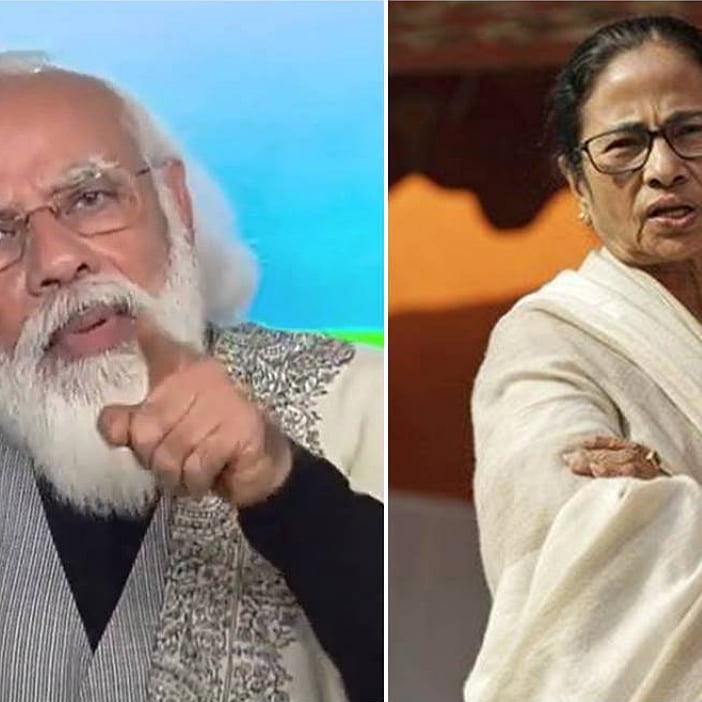 Prime Minister Narendra Modi (Left) and West Bengal Chief Minister Mamata Banerjee (Right)