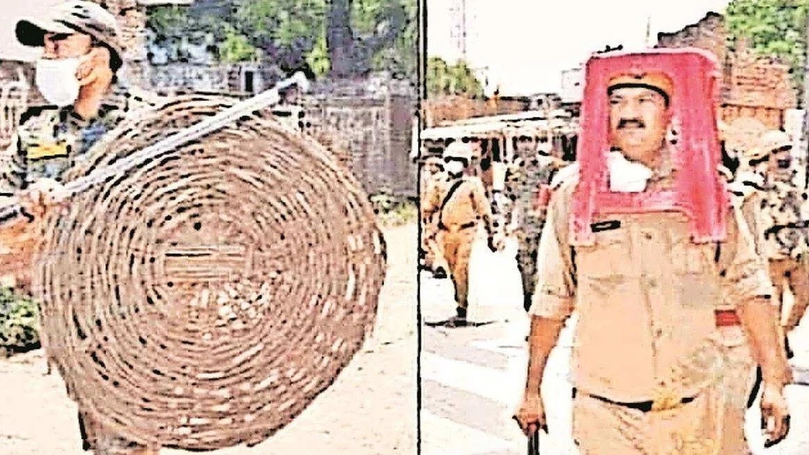 DGP orders probe as cops use chair, basket as riot gear