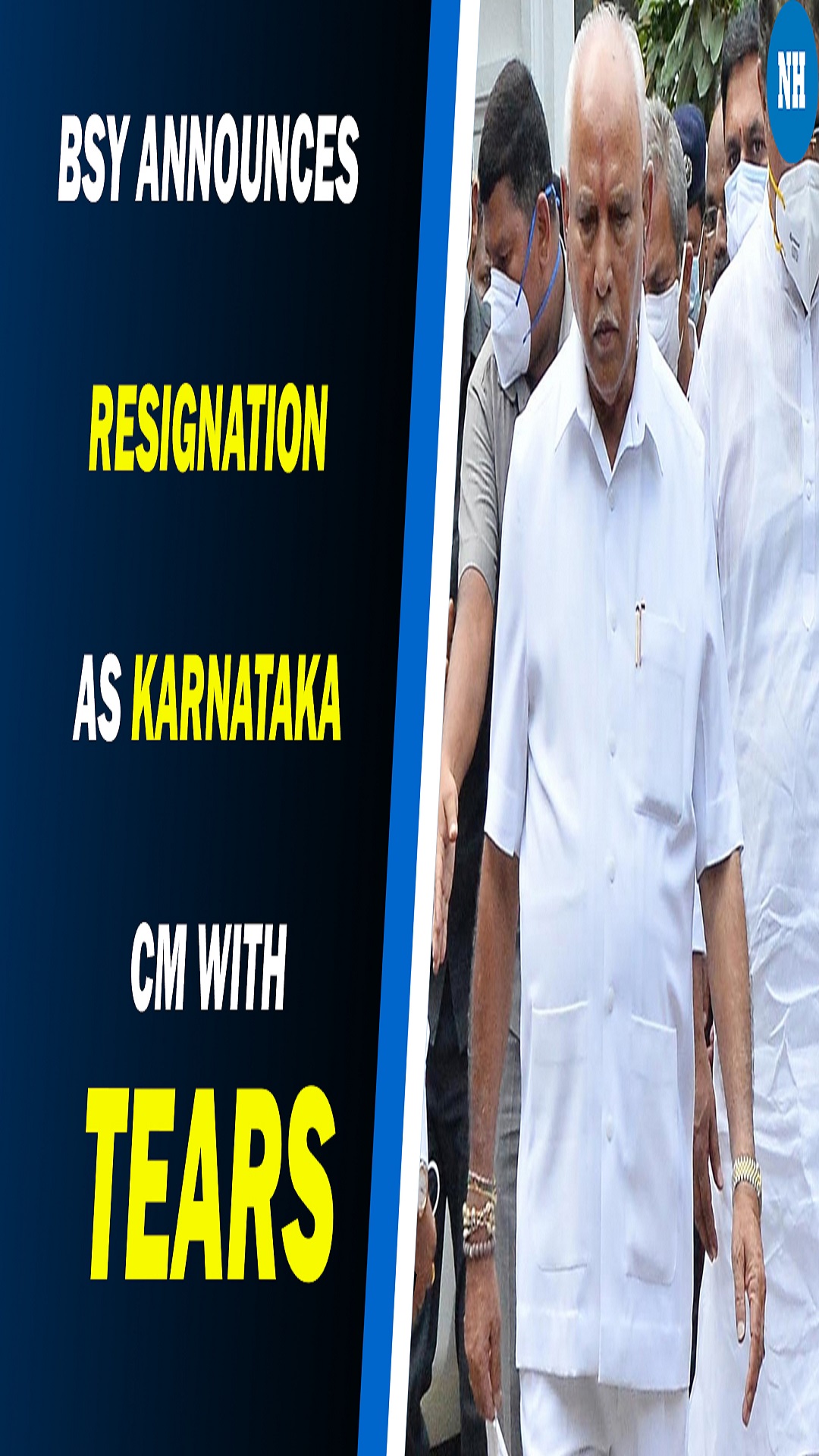 BS Yediyurappa announces resignation as Karnataka CM with tears