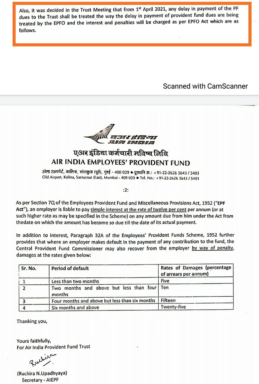 Debt-ridden Air India’s technical arm AIESL has failed to deposit employees’ PF since March 2019