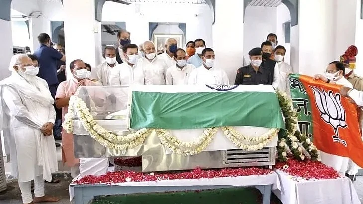 Row over BJP flag being placed over national flag