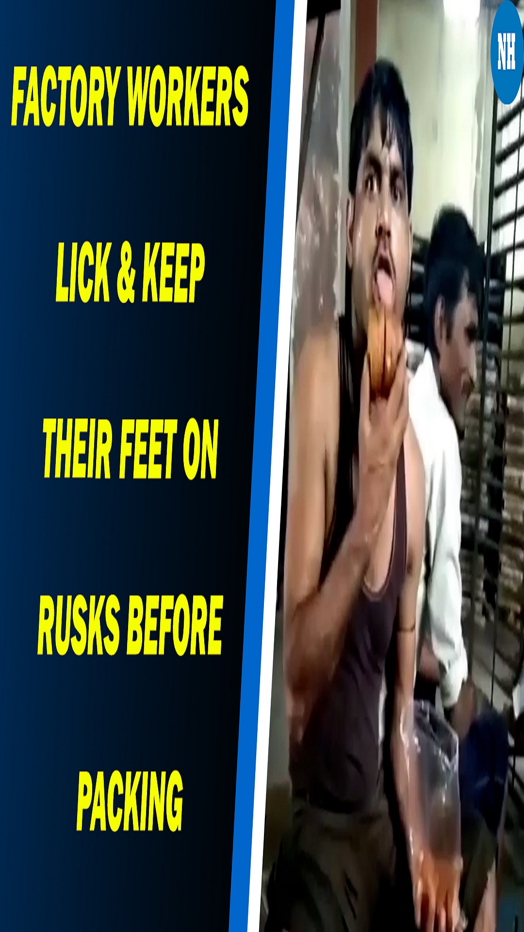 Viral video: Factory workers lick & keep their feet on rusks before packing, people left disgusted