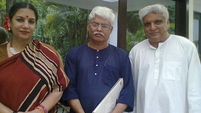 Prof Ali Javed (centre) with Shabana Azmi and Javed Akhter