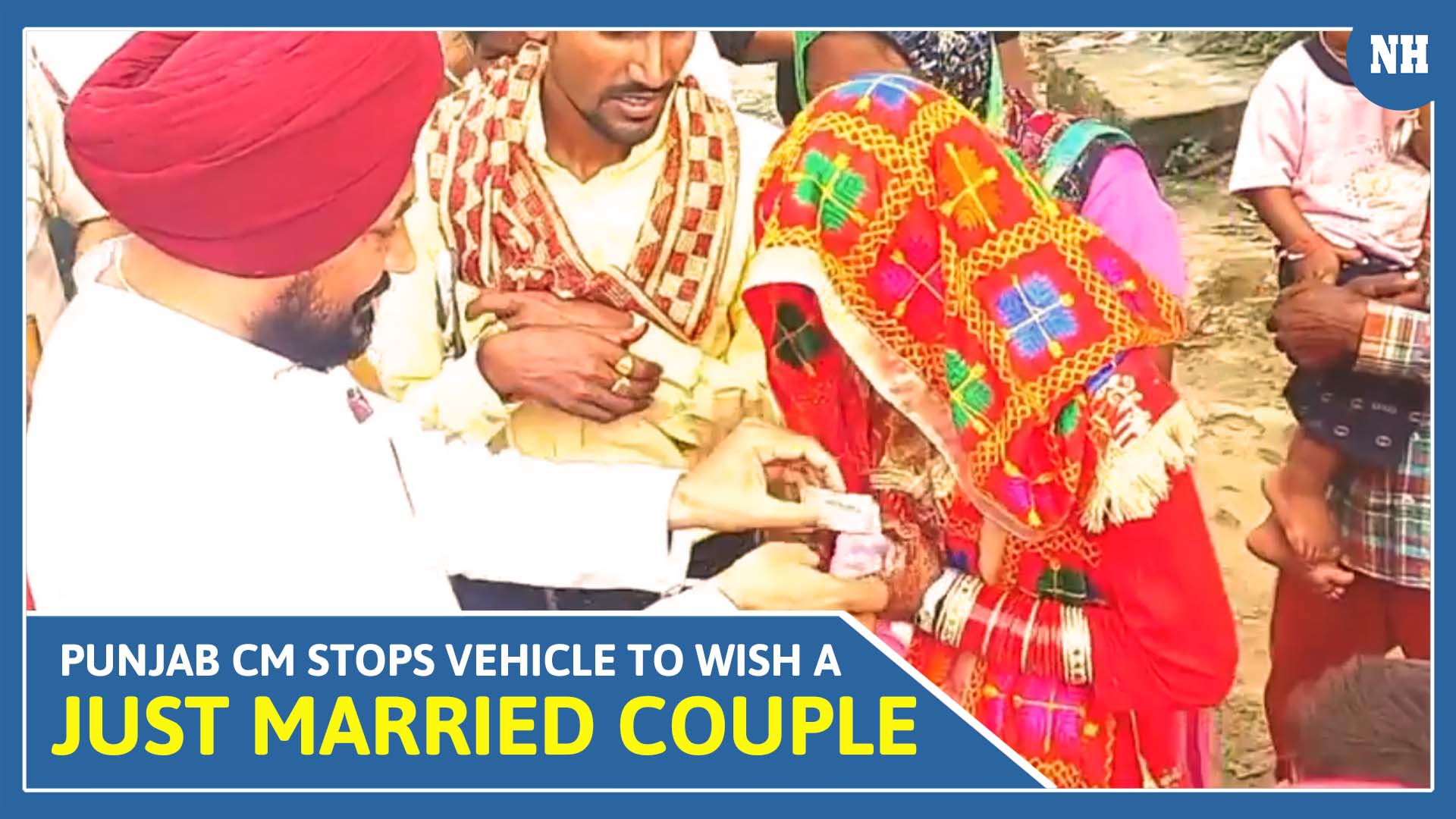 Watch: Newly-elected Punjab CM stops vehicle to wish a just married couple, video goes viral