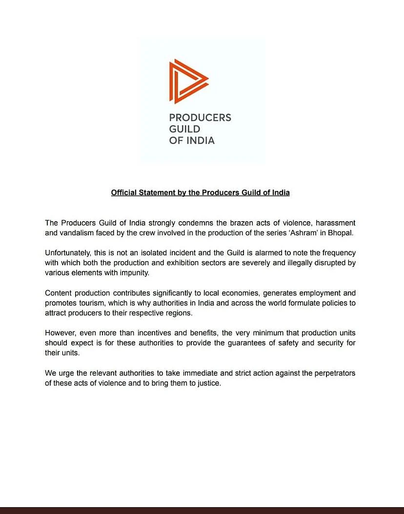 Producers Guild of India condemns acts of violence, harassment and vandalism on Prakash Jha's 'Ashram' set