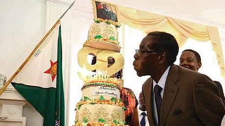 A lavish cake on Robert Mugabe’s 92nd birthday party