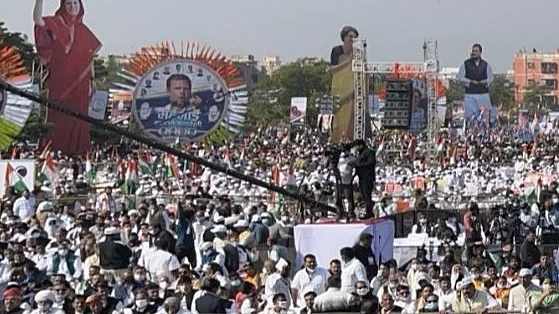 Congress' 'Mehangai Hatao' rally in Jaipur, Dec 12, 2021