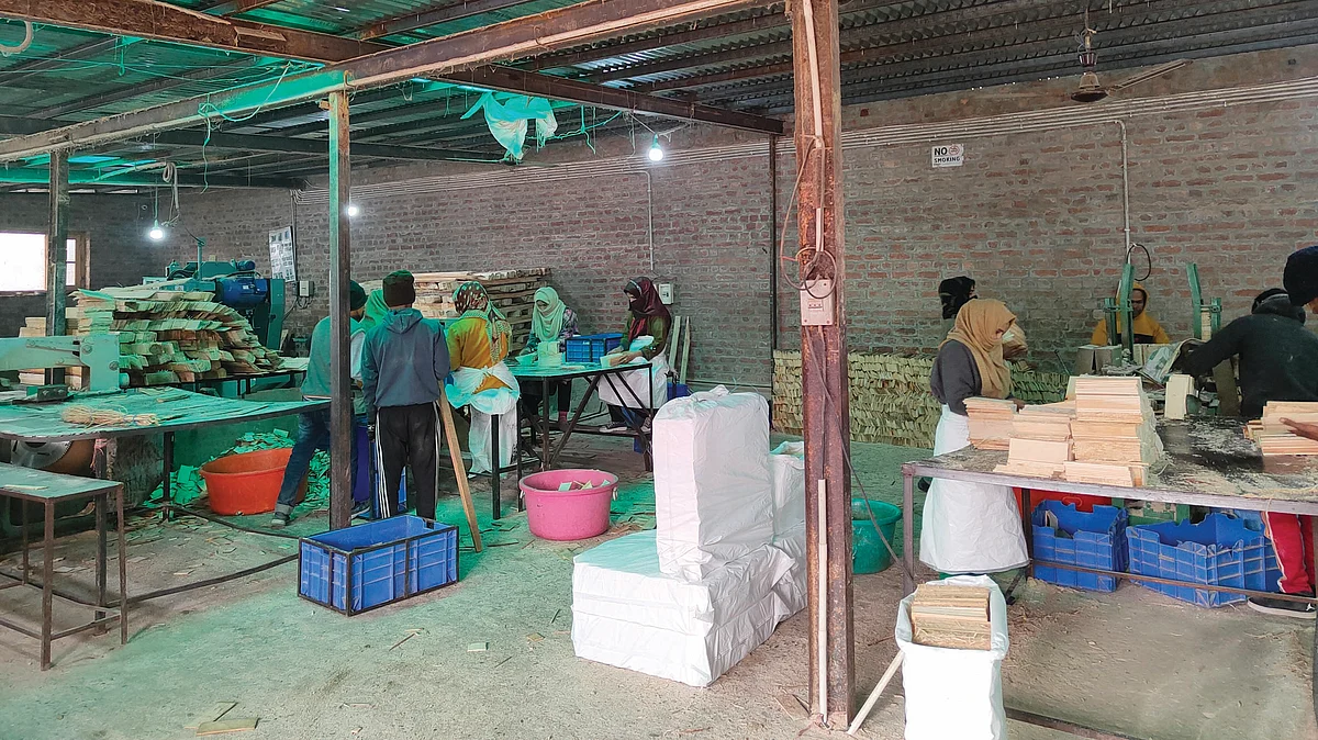 A pencil manufacturing unit in Pulwama