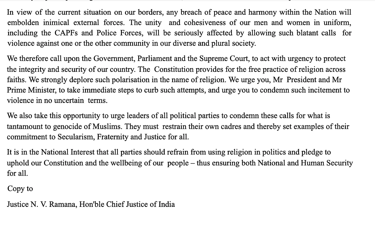 Silence of President and the PM to the letter from former Services chiefs on hubris of hate disturbing
