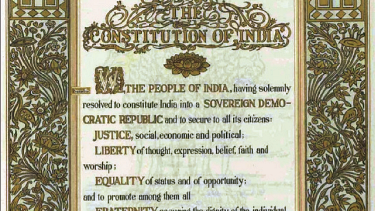 The original Preamble of the Constitution of India