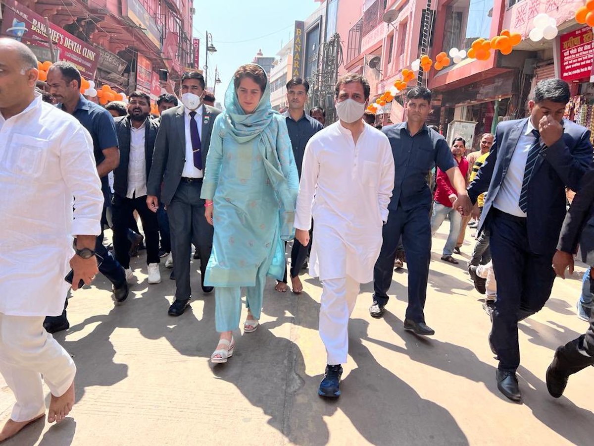 Rahul Gandhi, Priyanka Gandhi offer prayers at Kashi Vishwanath temple in Varanasi