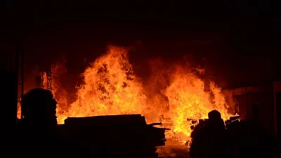 Oil depot on fire in Russian city near Ukraine border