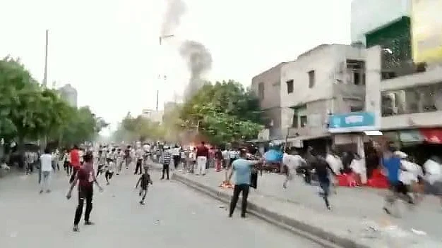 Screengrab from a video shot during the violence