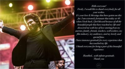 Emotive note from Allu Arjun thanking his fans for b'day wishes