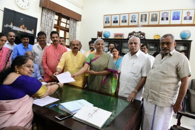 Nirmala Sitharaman files nomination for Rajya Sabha from Karnataka