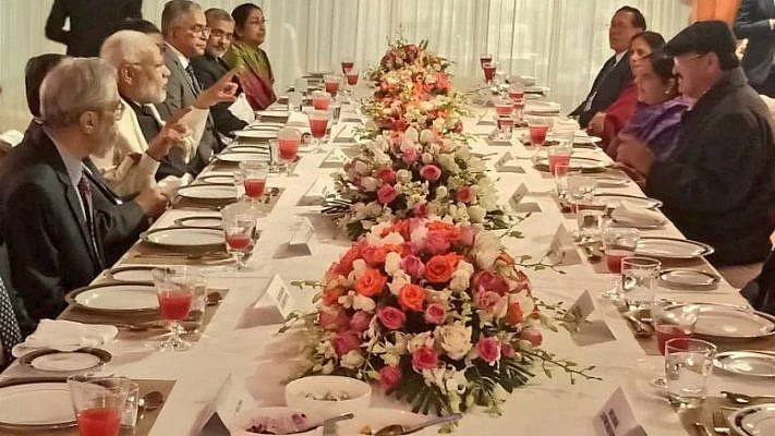 PM Narendra Modi at a dinner hosted by the then Chief Justice of India Ranjan Gogoi, Nov 25, 2018.
