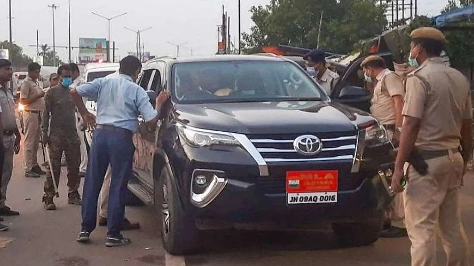 The SUV in which the three MLAs were travelling