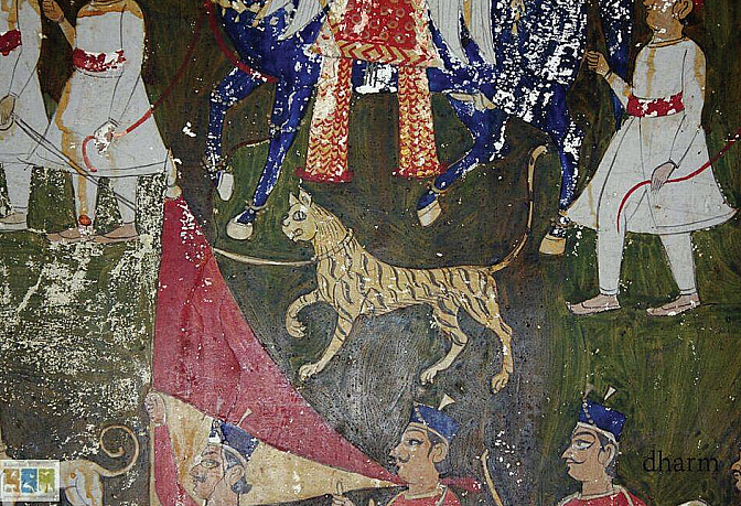 A fresco painting in Bara Mahal of Kota, Rajasthan, 16th century (Photo: Dharmendra Khandal)