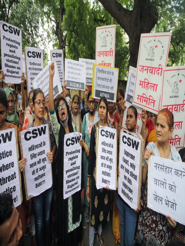 Bilkis Bano case: Women's organisations in Delhi protest against the release of 11 convicts