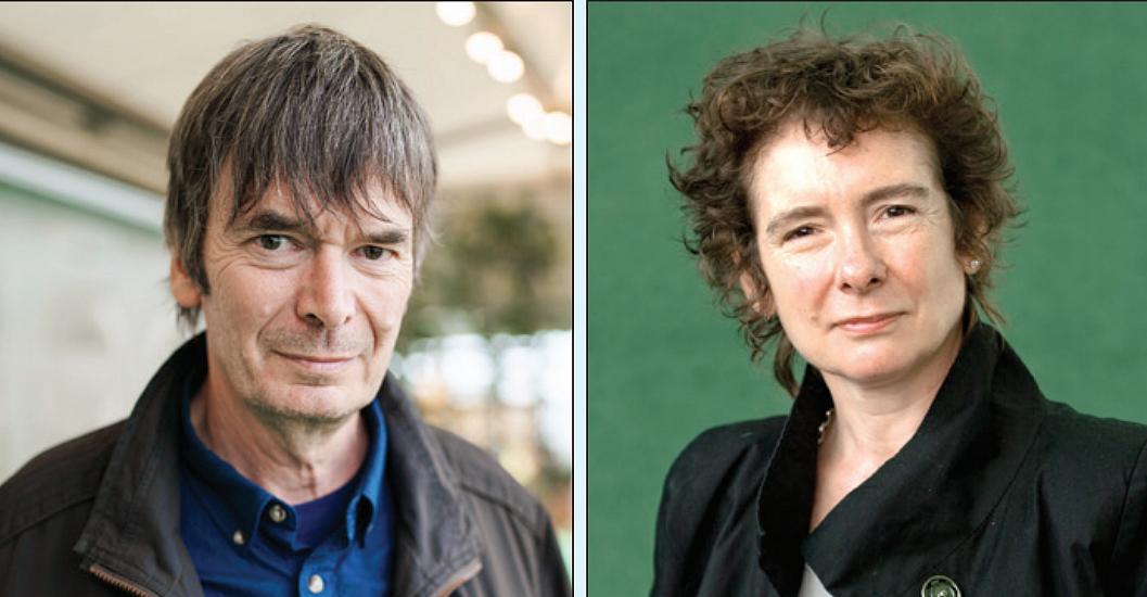 British writers Ian Rankin and Jeanette Winterson (right)