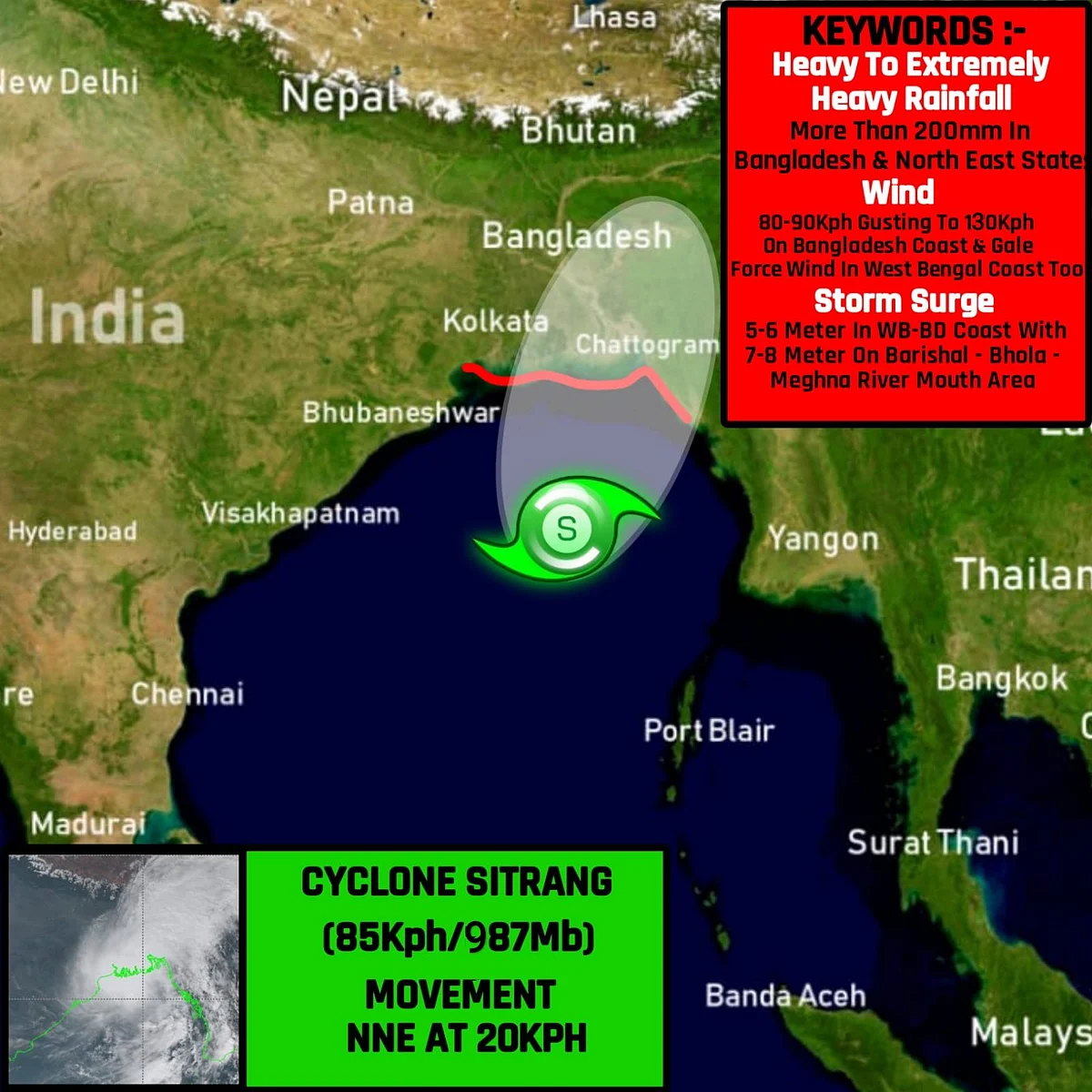 Cyclone Sitrang intensifies, high alert in Bengal, Odisha and the N-E