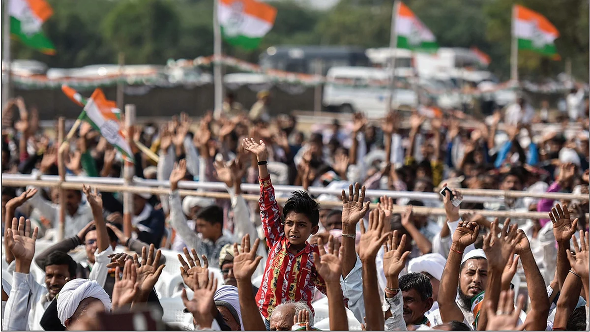 A Congress election rally in Patan, Gujarat