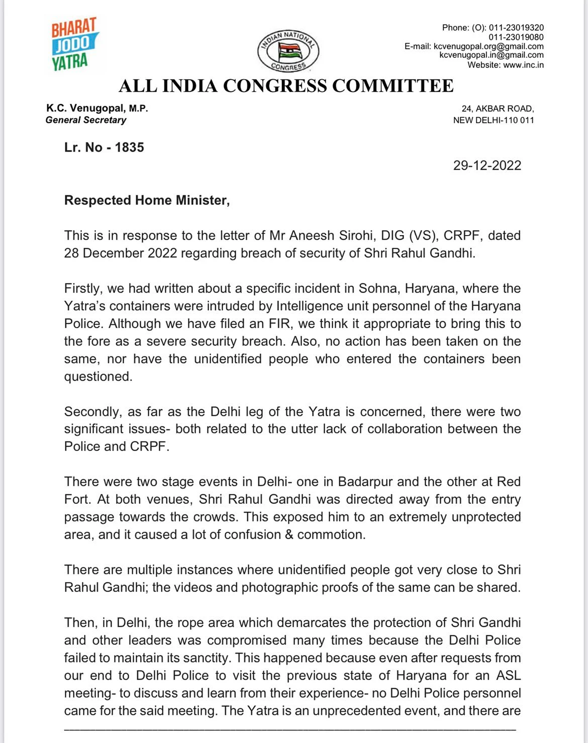 When BJP leaders flout security protocol, the govt doesn't complain: Rahul Gandhi on his security breach