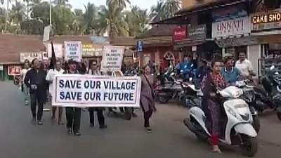 Locals protest against drugs and prostitution in Goa on Sunday, Jan 8 (Photo: IANS)