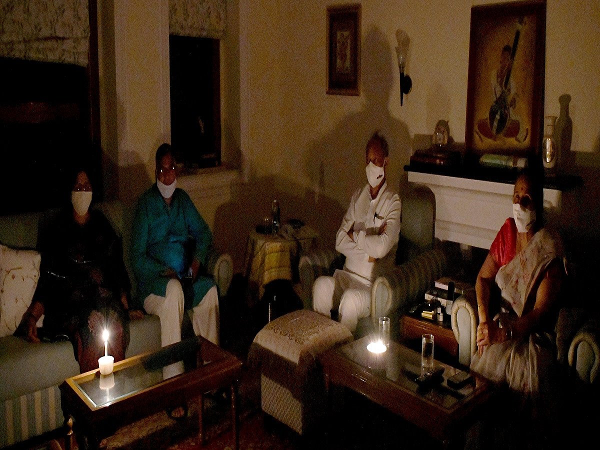Rajasthan CM Ashok Gehlot observes Earth Hour at official residence, to