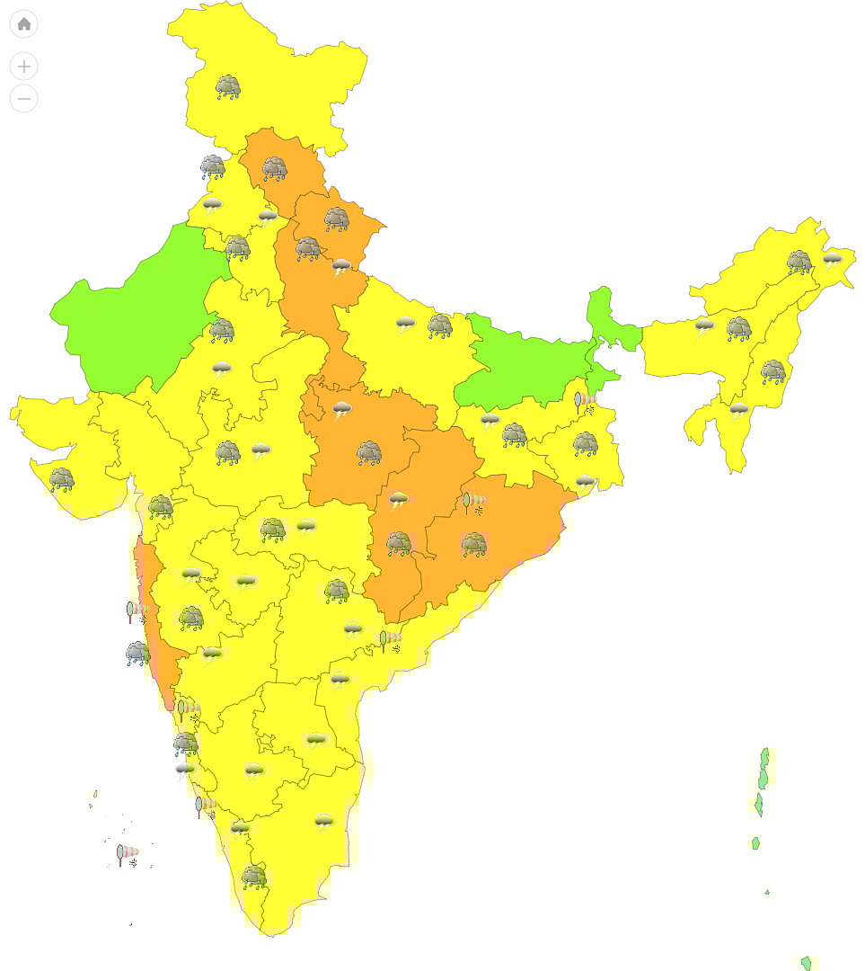 Monsoon report It's really cloudy and raining all over!